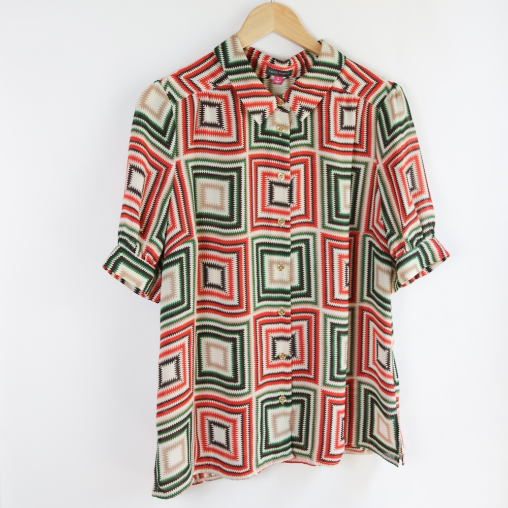 Vince Camuto Geometric Printed Blouse